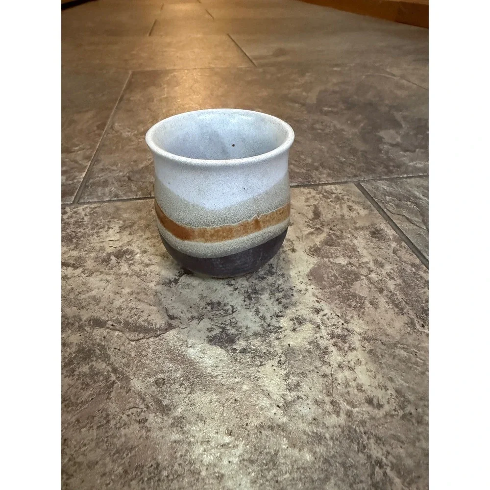 Otagiri Japan Studio Pottery Votive Candle Holder Handcrafted Stoneware Brown